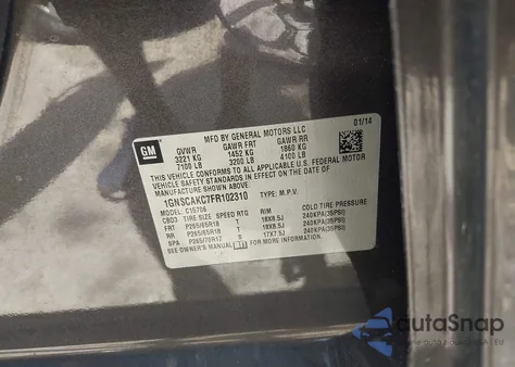 2015 Chevrolet Tahoe Ls из США, поврежденный, VIN 1GNSCAKC7FR102310